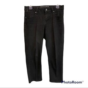 Sonoma life + style Modern fit black pin tuck capris | size 4 | NWOT